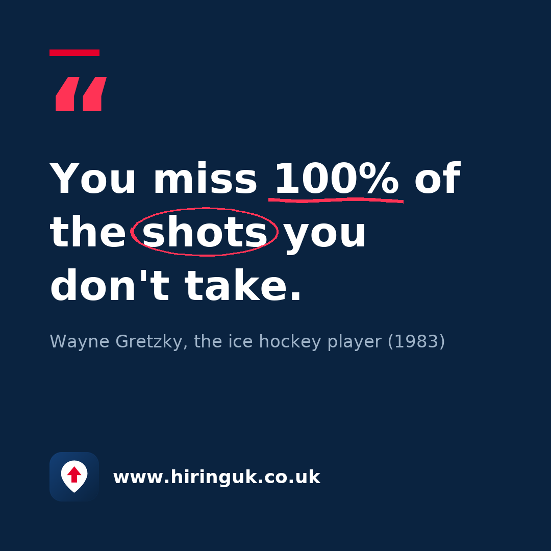 Quote card: You miss 100% of the shots you don't take.