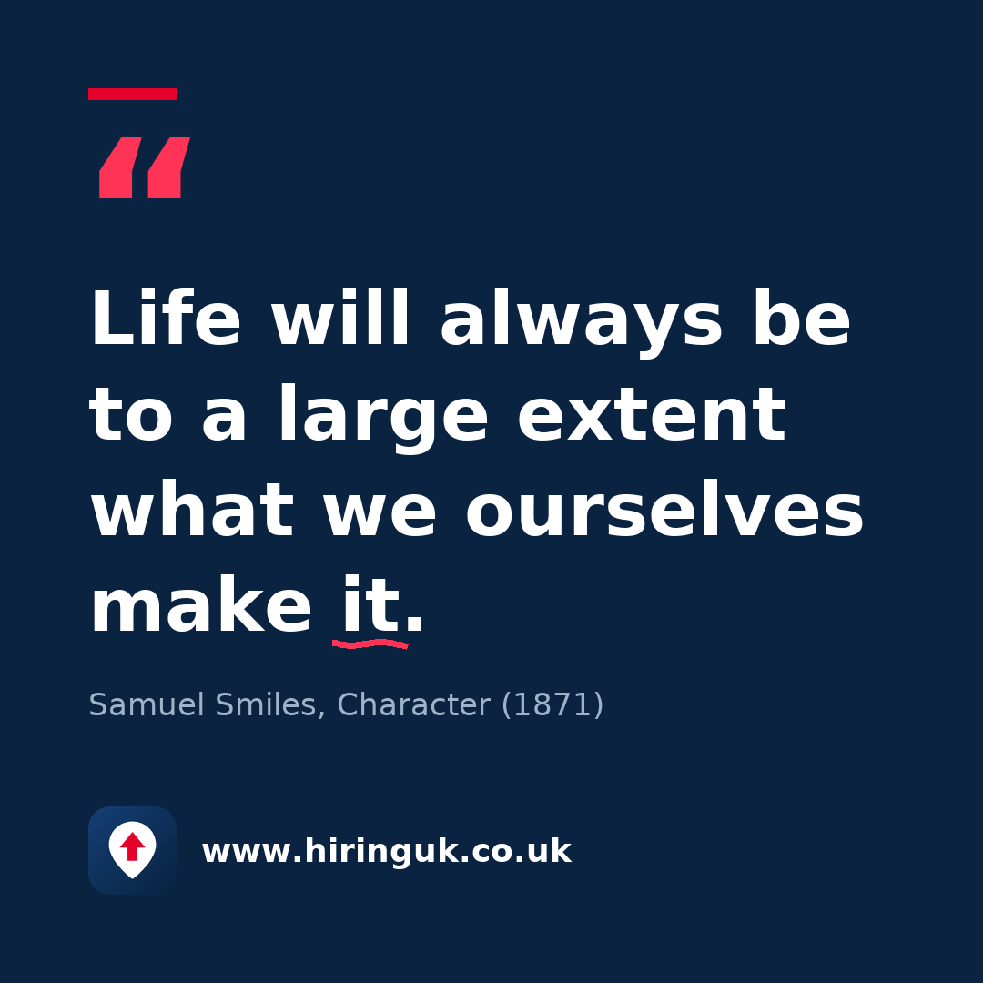 Quote card: Life will always be to a large extent what we ourselves make it.
