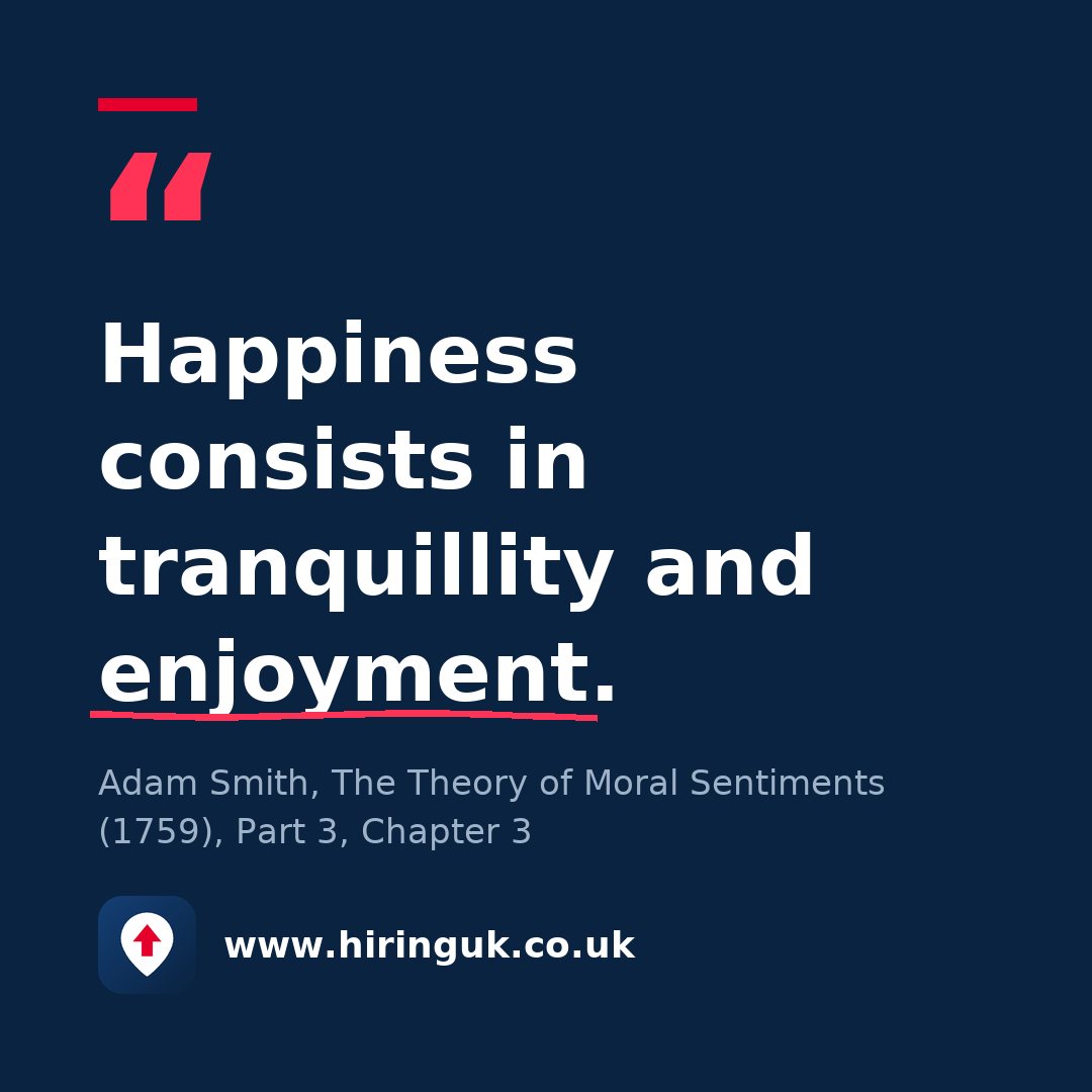 Quote card: Happiness consists in tranquillity and enjoyment.