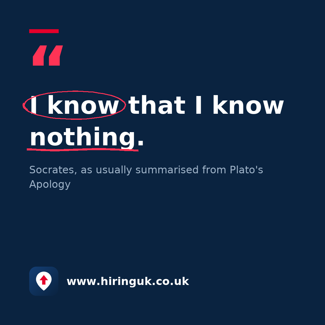 Quote card: I know that I know nothing.