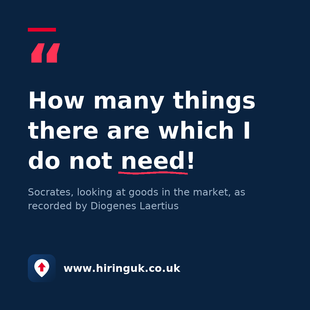 Quote card: How many things there are which I do not need!