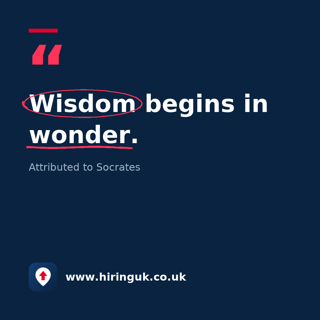 Quote card: Wisdom begins in wonder.