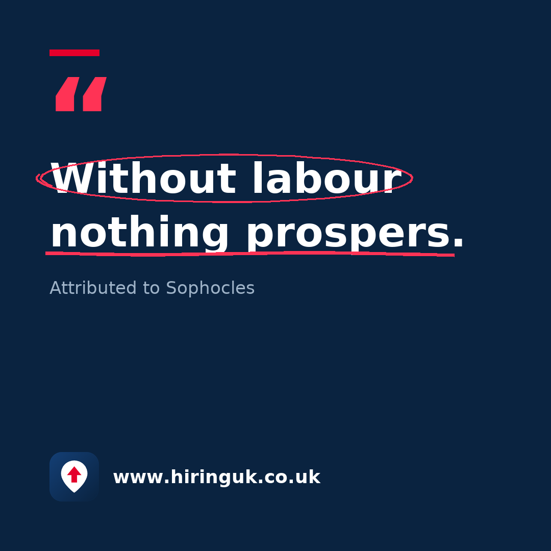 Quote card: Without labour nothing prospers.