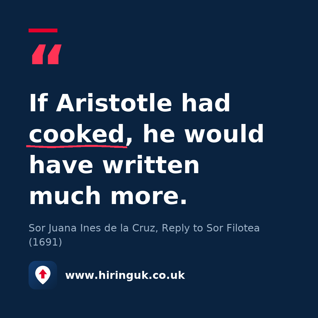 Quote card: If Aristotle had cooked, he would have written much more.