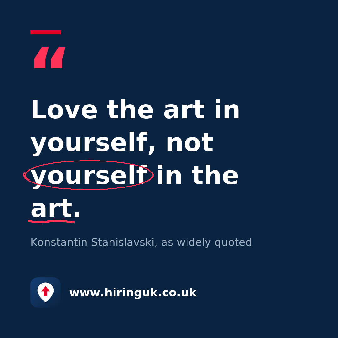 Quote card: Love the art in yourself, not yourself in the art.