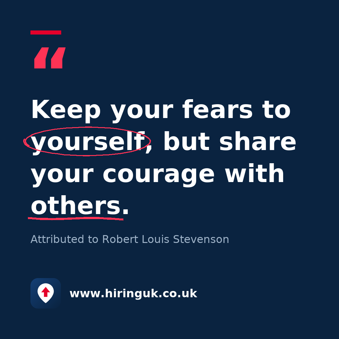 Quote card: Keep your fears to yourself, but share your courage with others.