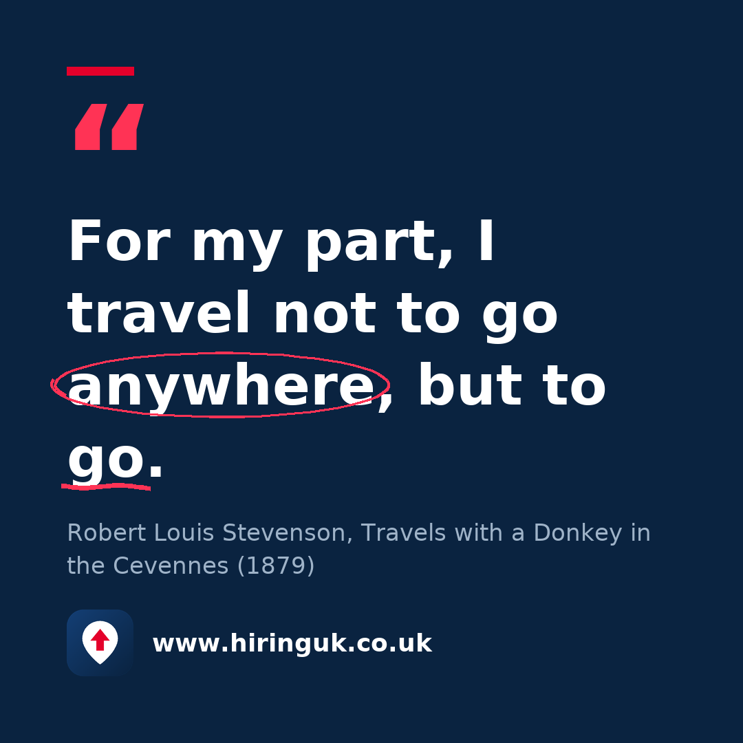 Quote card: For my part, I travel not to go anywhere, but to go.