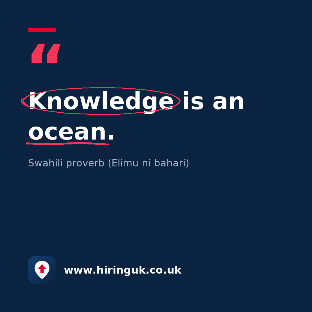 Quote card: Knowledge is an ocean.