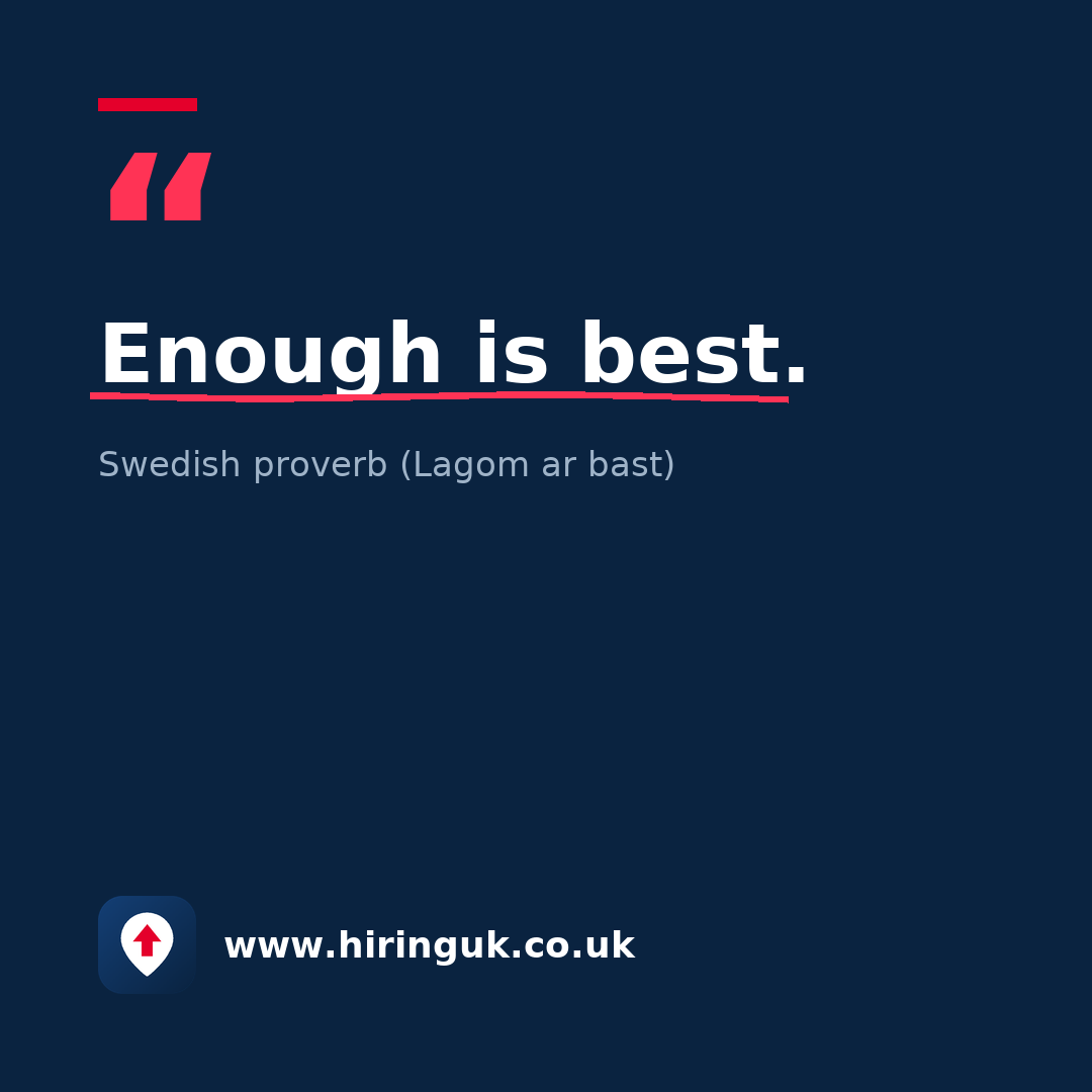 Quote card: Enough is best.
