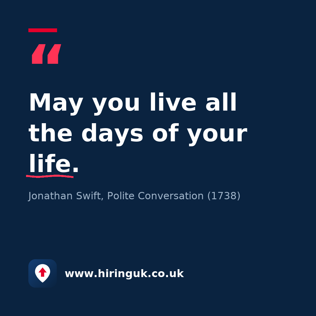 Quote card: May you live all the days of your life.