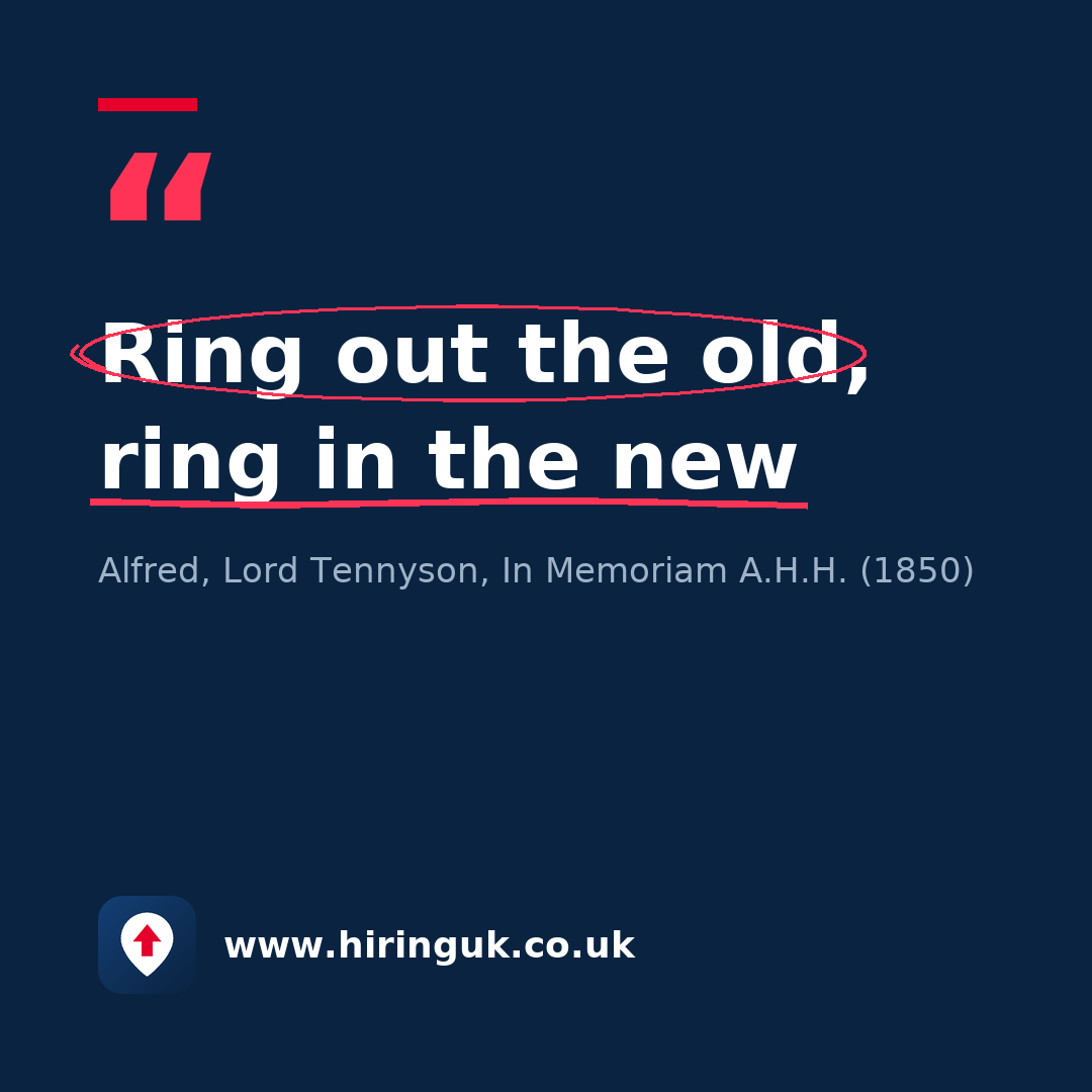 Quote card: Ring out the old, ring in the new