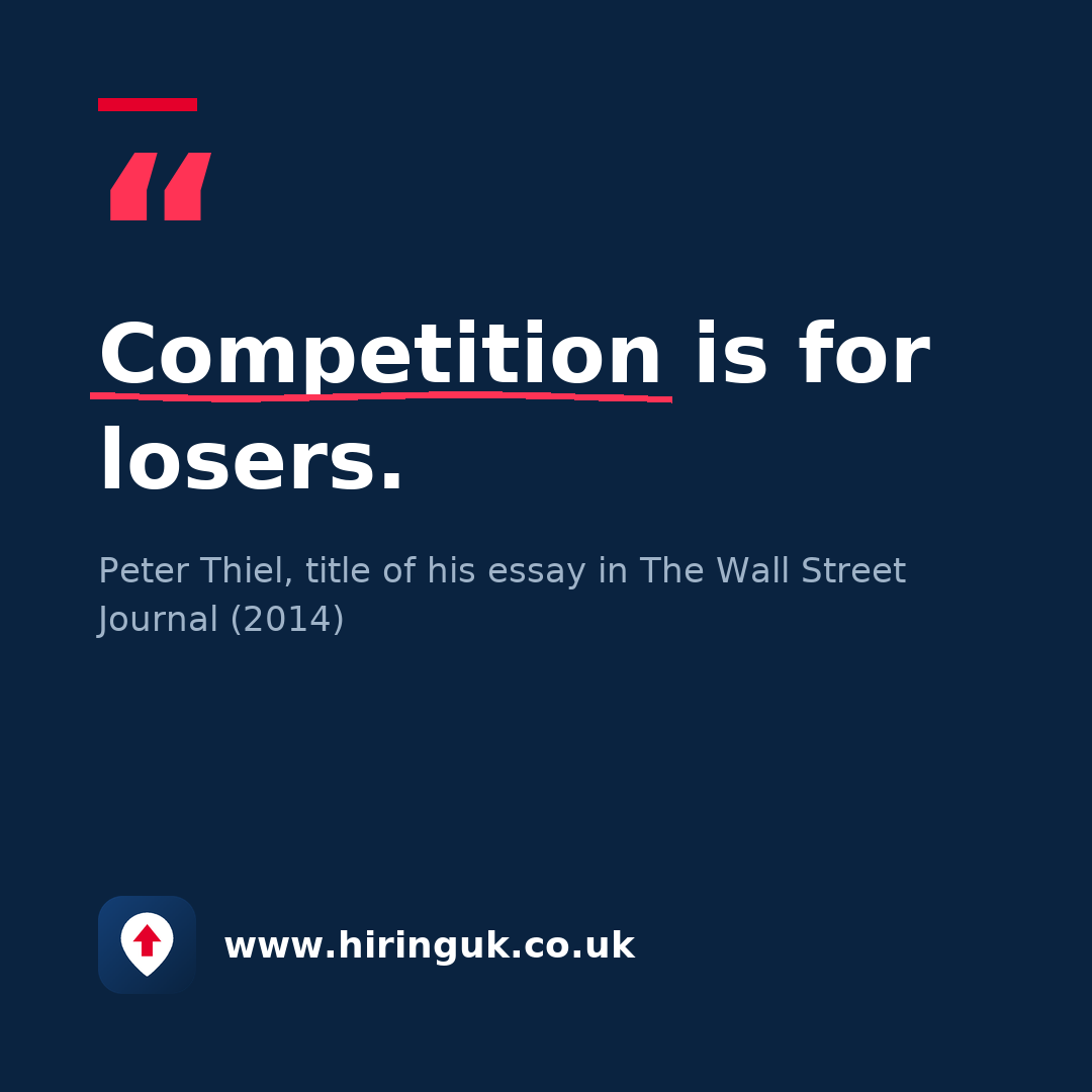 Quote card: Competition is for losers.