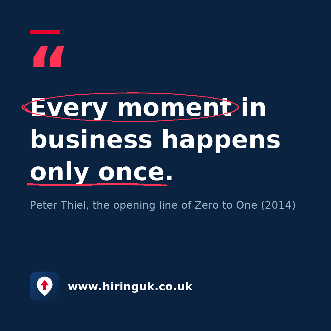 Quote card: Every moment in business happens only once.