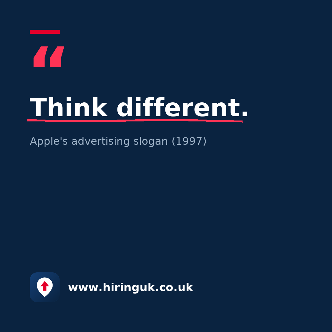 Quote card: Think different.