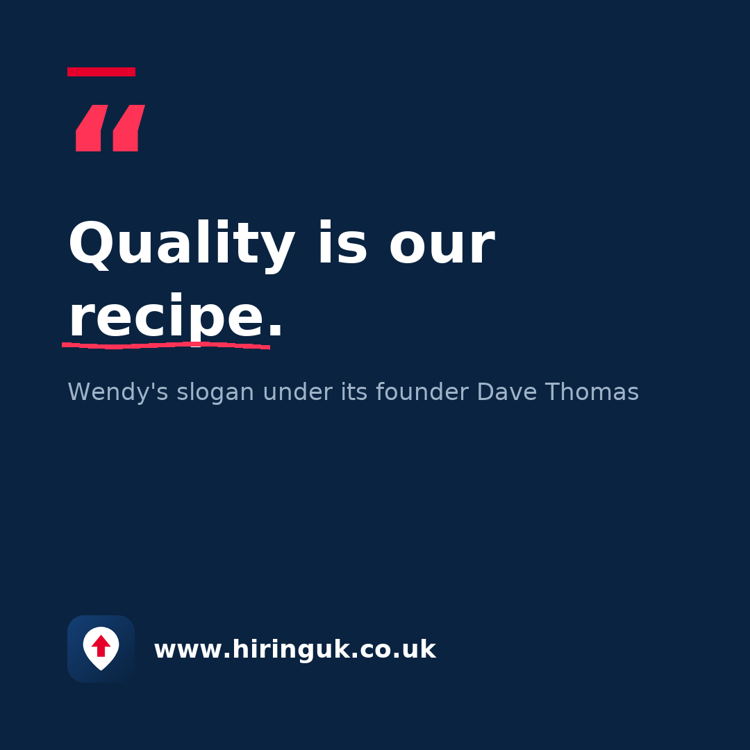 Quote card: Quality is our recipe.