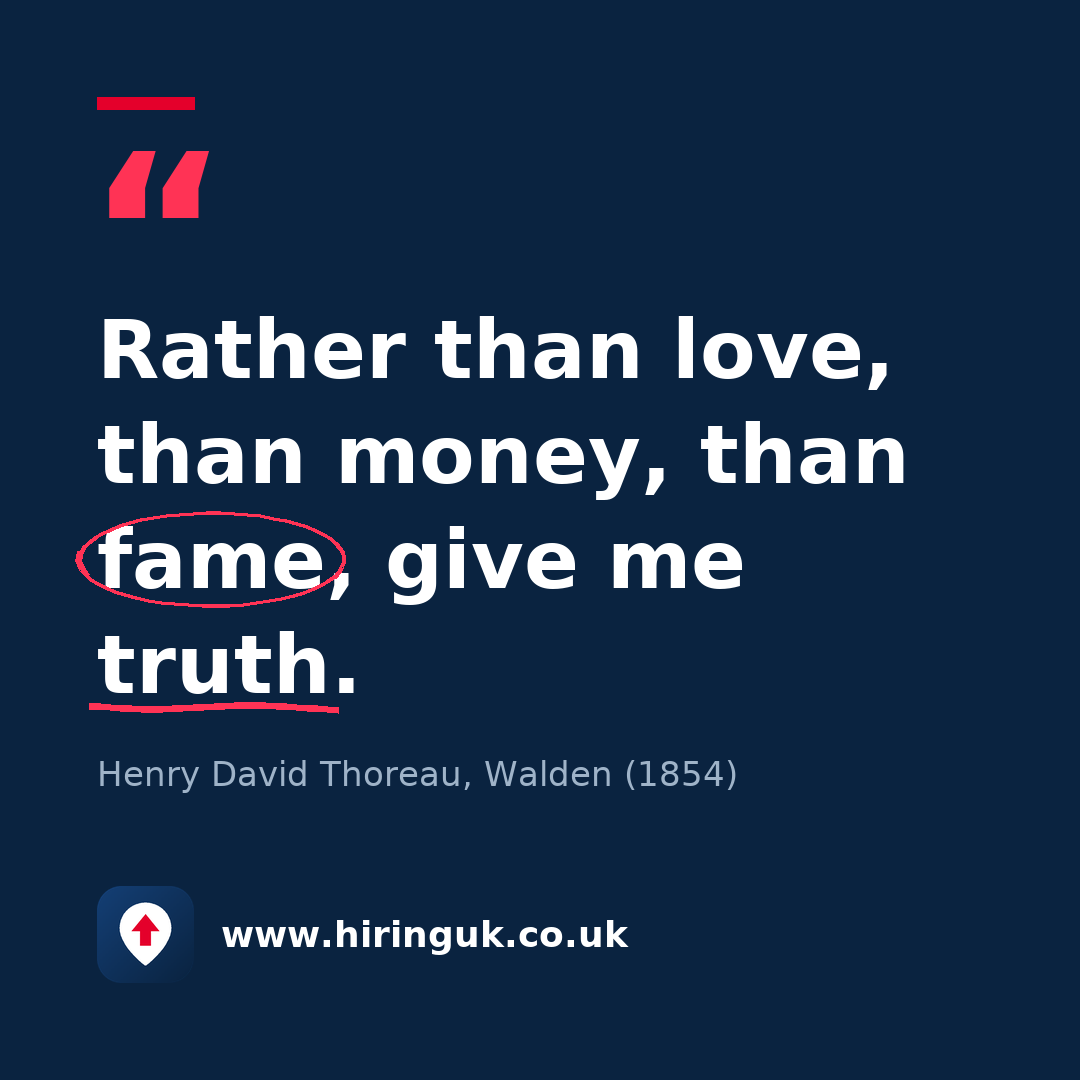 Quote card: Rather than love, than money, than fame, give me truth.