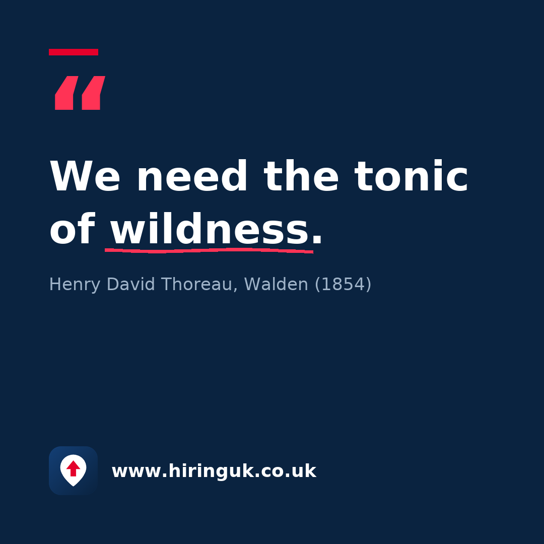 Quote card: We need the tonic of wildness.