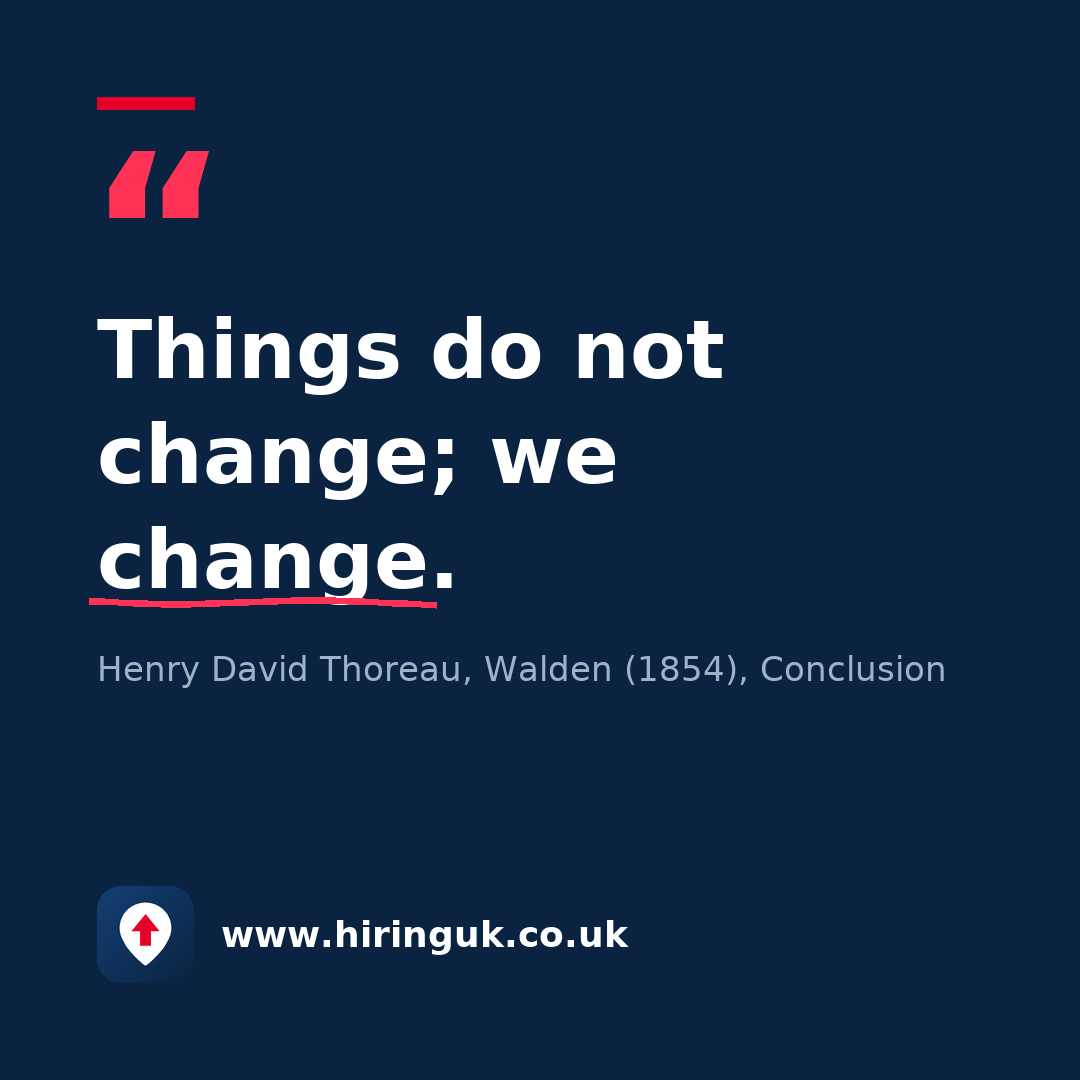 Quote card: Things do not change; we change.