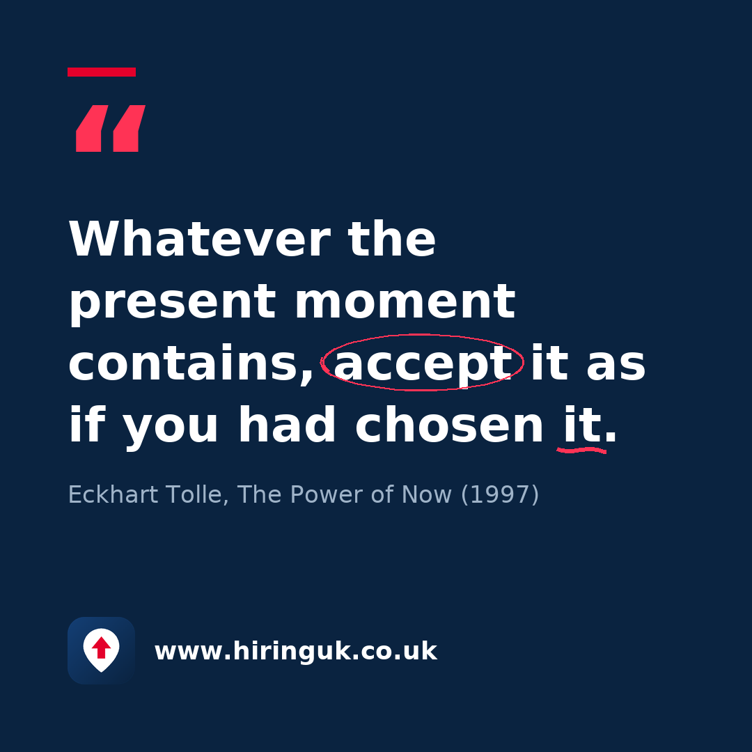 Quote card: Whatever the present moment contains, accept it as if you had chosen it.