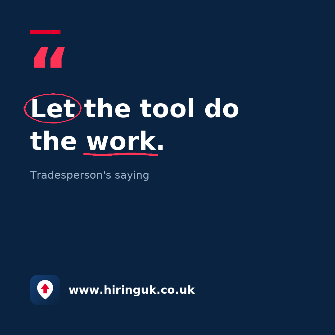 Quote card: Let the tool do the work.