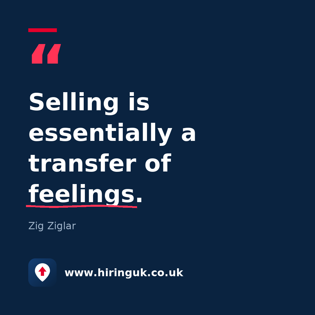 Quote card: Selling is essentially a transfer of feelings.