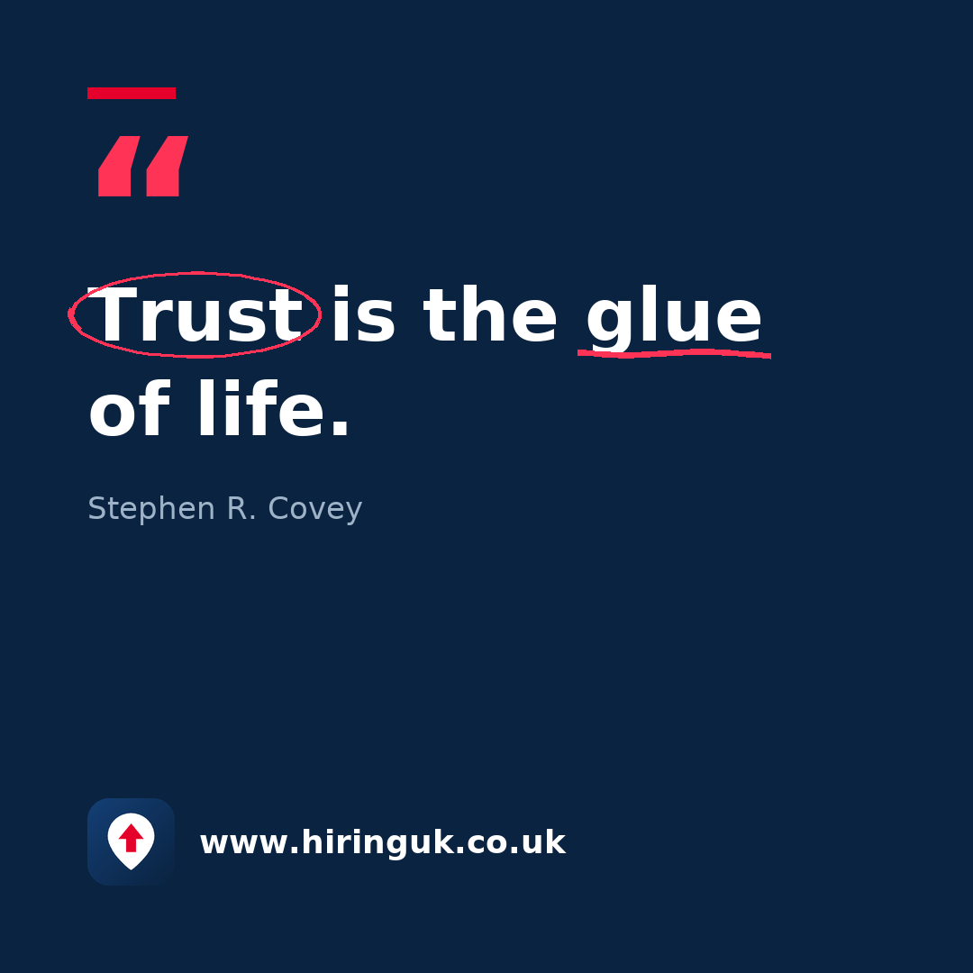 Quote card: Trust is the glue of life.