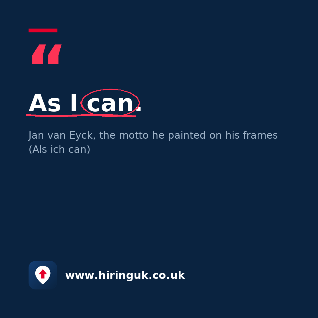 Quote card: As I can.