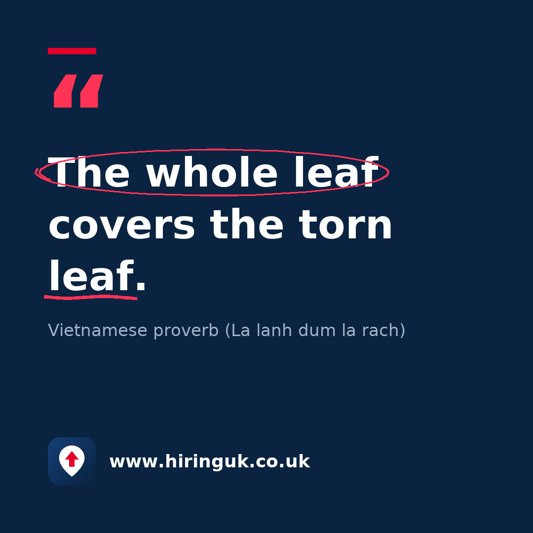 Quote card: The whole leaf covers the torn leaf.