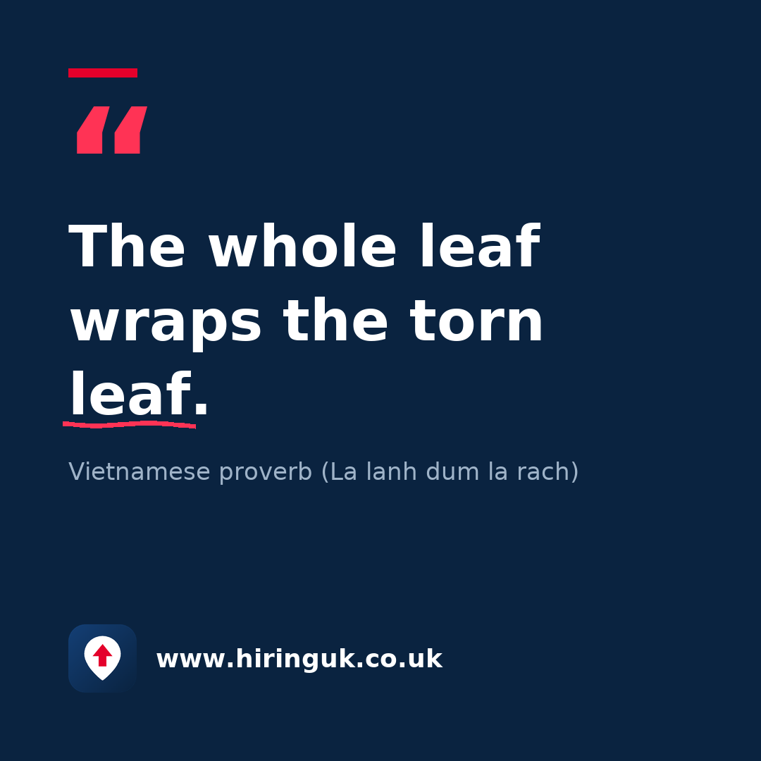 Quote card: The whole leaf wraps the torn leaf.