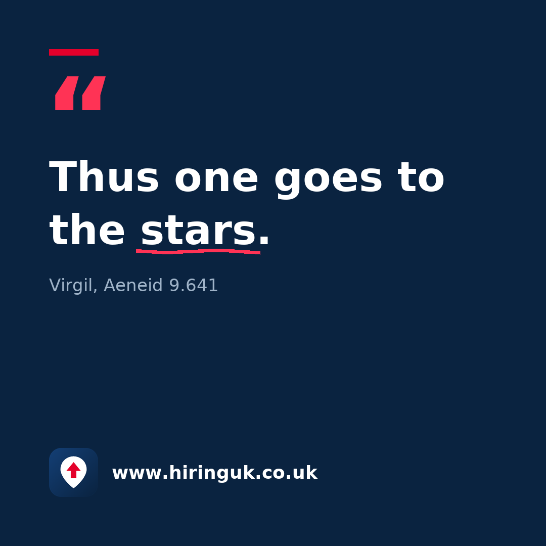 Quote card: Thus one goes to the stars.