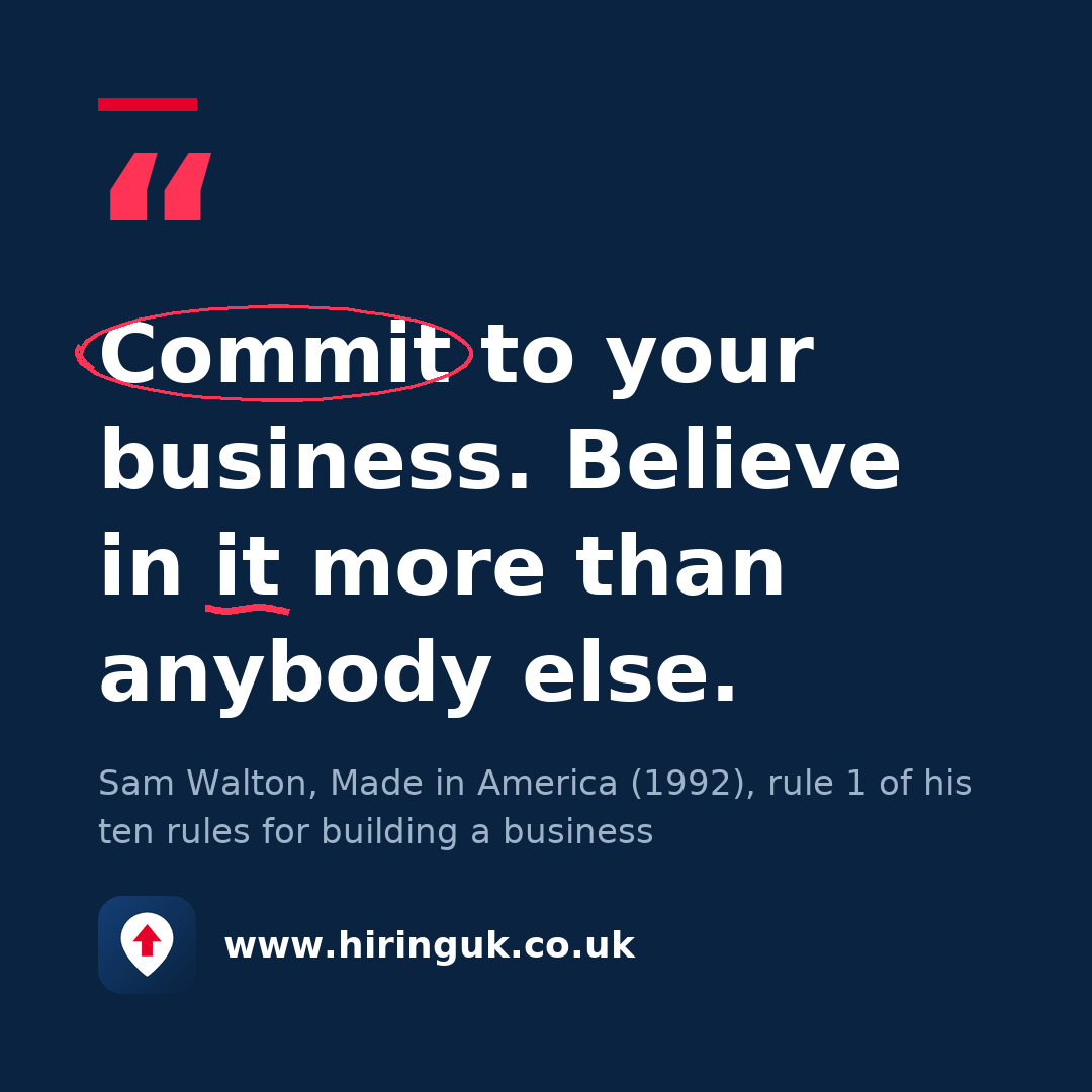 Quote card: Commit to your business. Believe in it more than anybody else.
