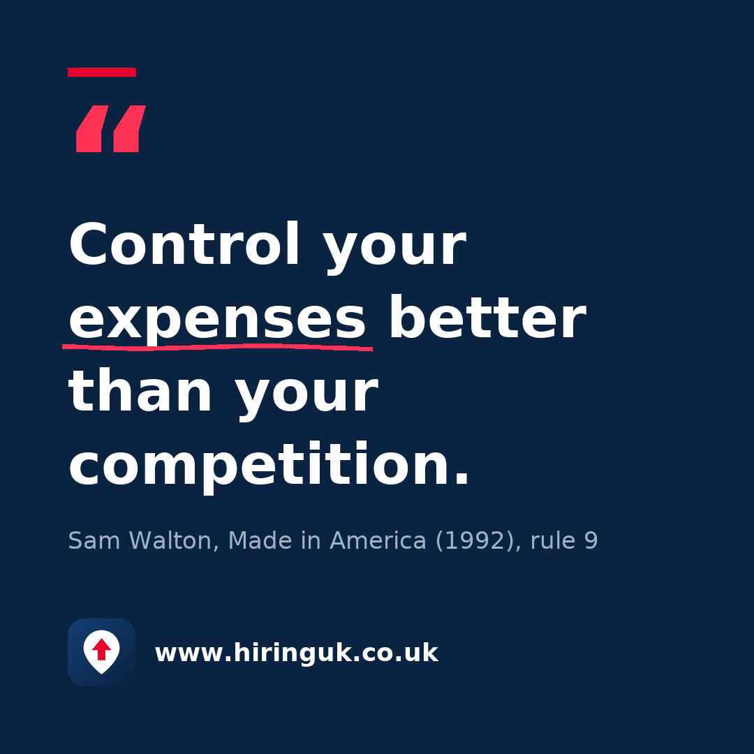 Quote card: Control your expenses better than your competition.