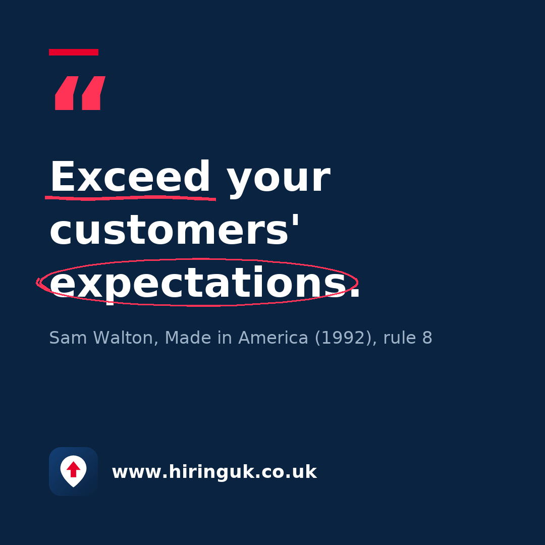 Quote card: Exceed your customers' expectations.