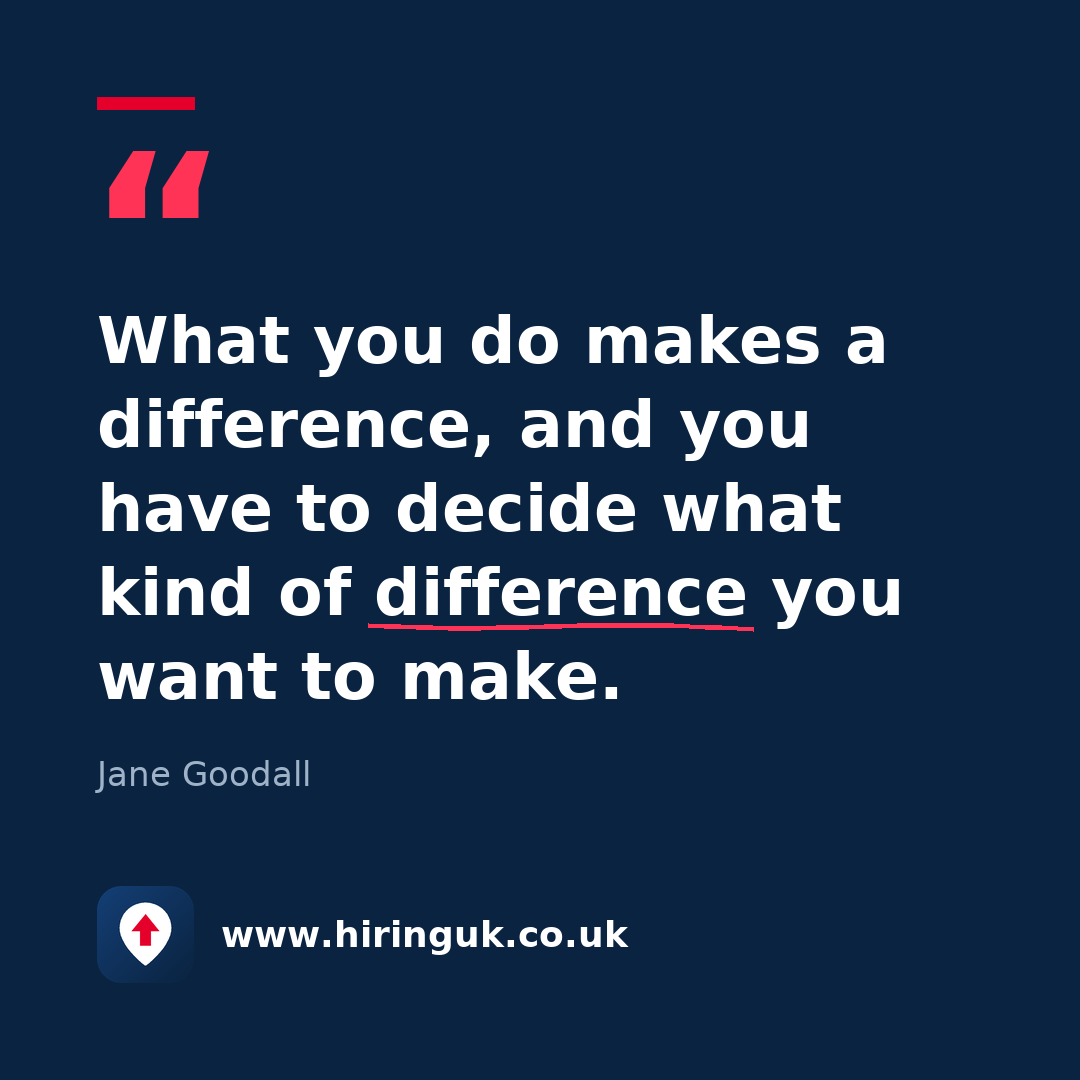 Quote card: What you do makes a difference, and you have to decide what kind of difference you want to make.
