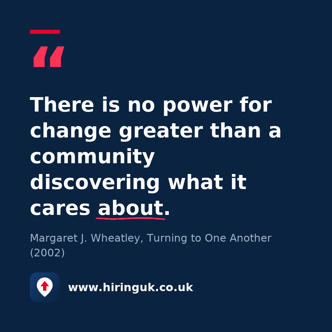 Quote card: There is no power for change greater than a community discovering what it cares about.