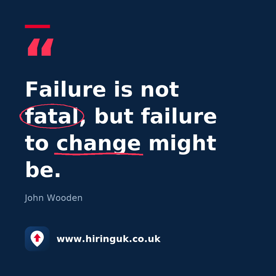 Quote card: Failure is not fatal, but failure to change might be.