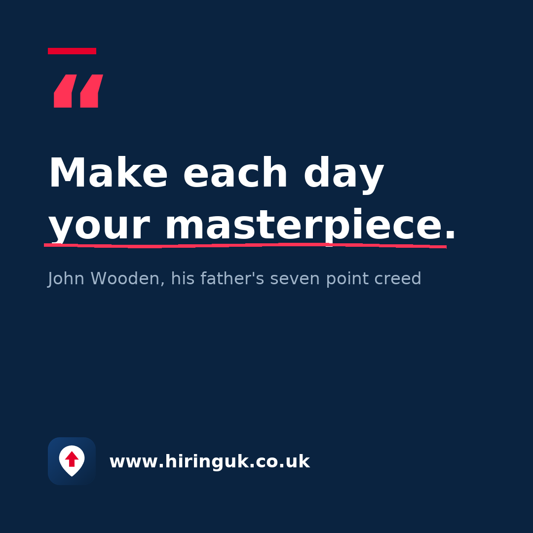 Quote card: Make each day your masterpiece.