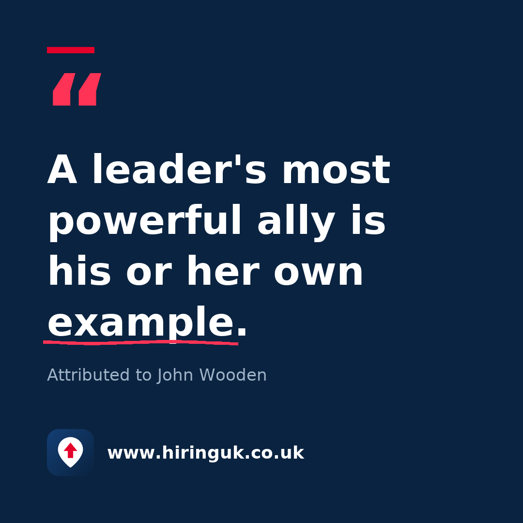 Quote card: A leader's most powerful ally is his or her own example.