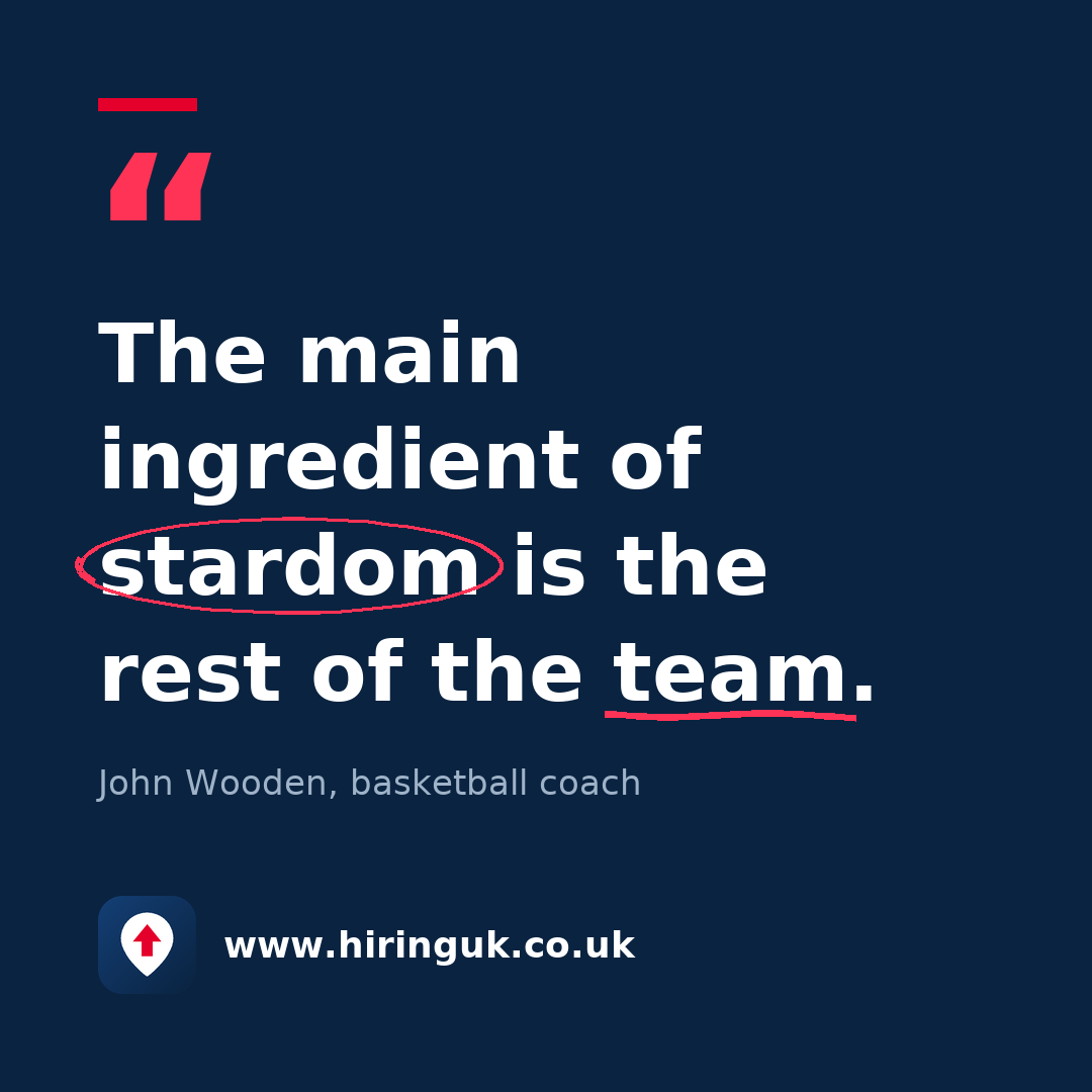 Quote card: The main ingredient of stardom is the rest of the team.