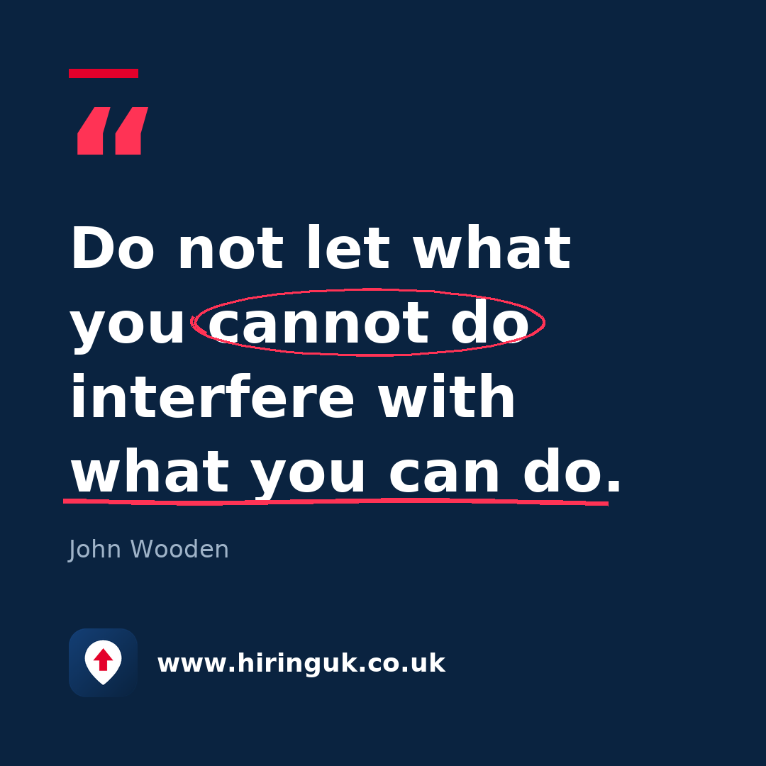 Quote card: Do not let what you cannot do interfere with what you can do.