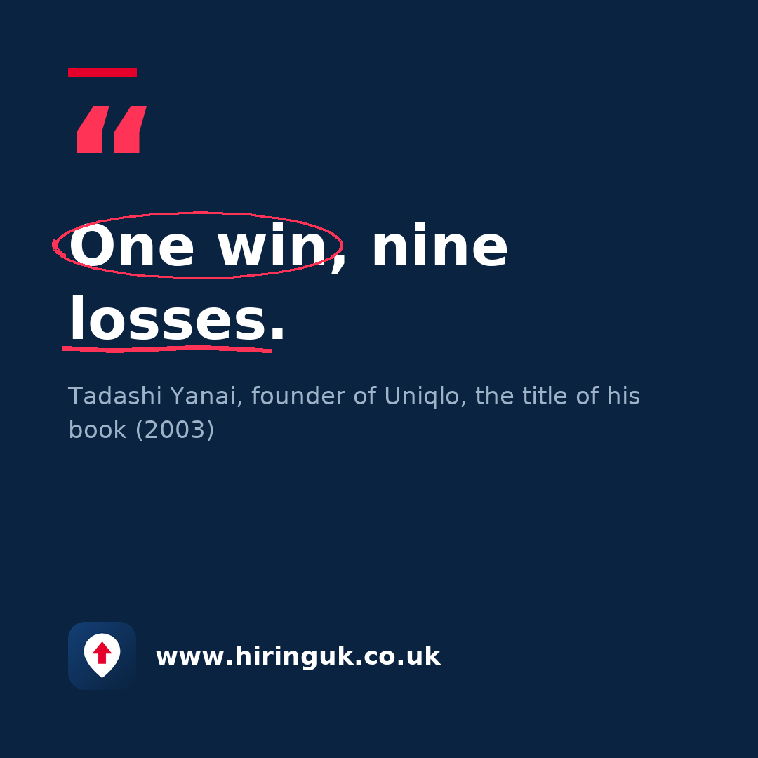 Quote card: One win, nine losses.