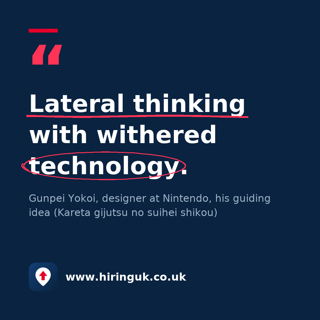 Quote card: Lateral thinking with withered technology.