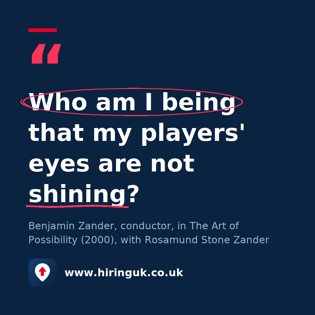 Quote card: Who am I being that my players' eyes are not shining?