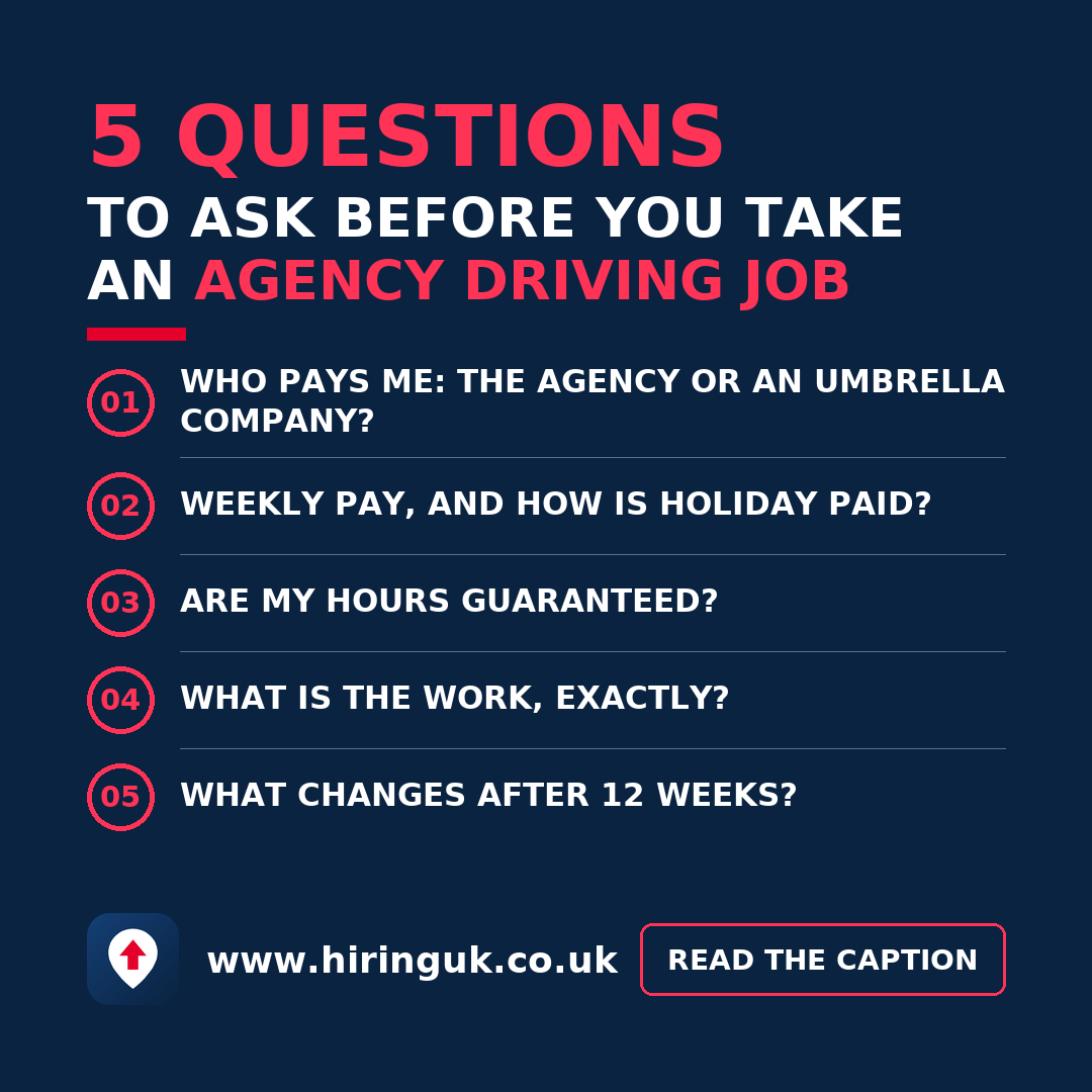 5 questions to ask before you take an agency driving job